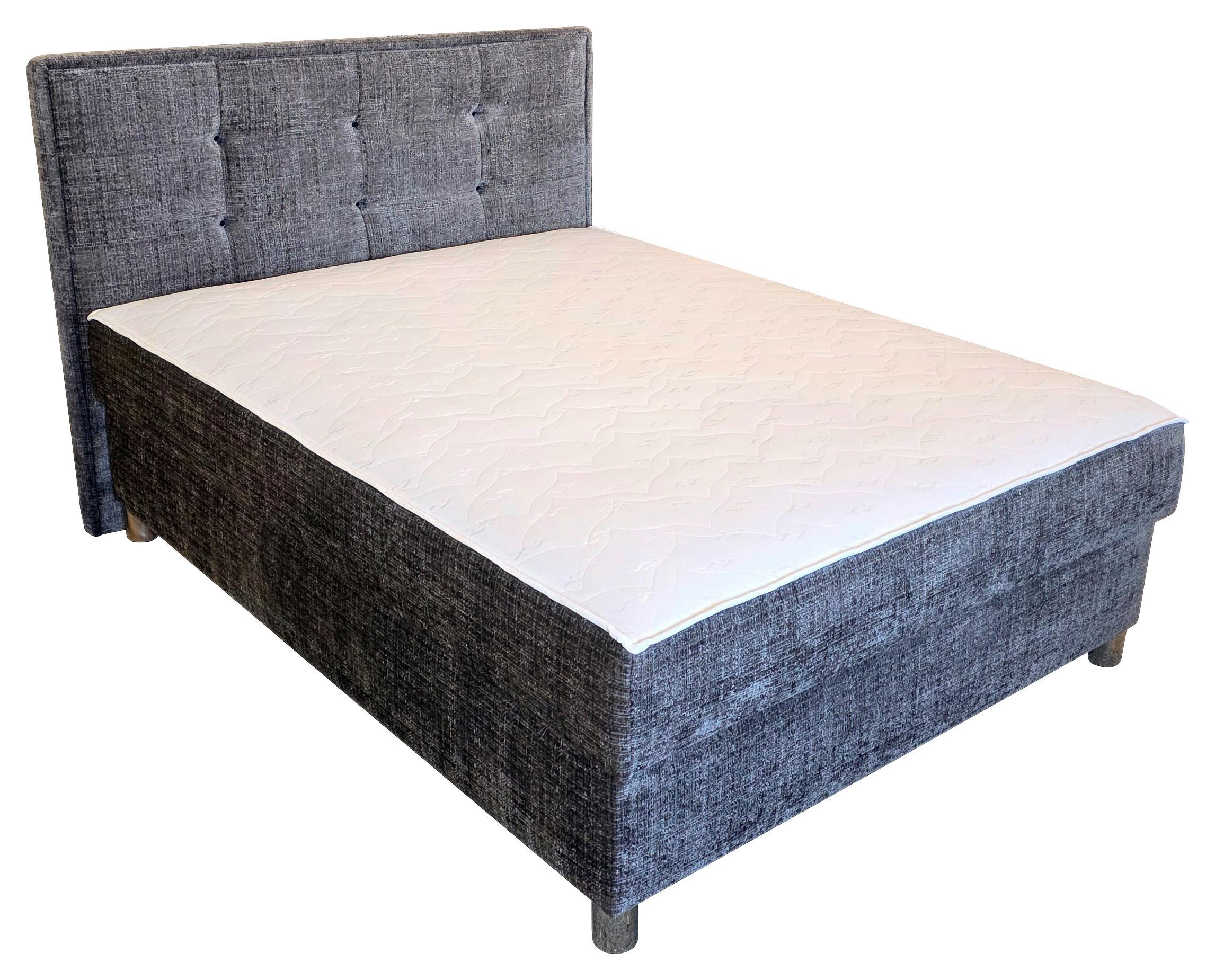 Box-ágy Paris 160/200 Cm - szürkésbarna/szürke, Romantik / Landhaus, textil/fém (160/20cm)