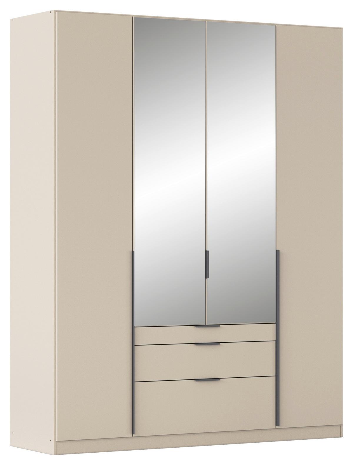 Drehtürenschrank Alabama Champagner B: 181 cm - Champagner/Silberfarben, MODERN, Holzwerkstoff (181/229/54cm) - Rauch Möbel