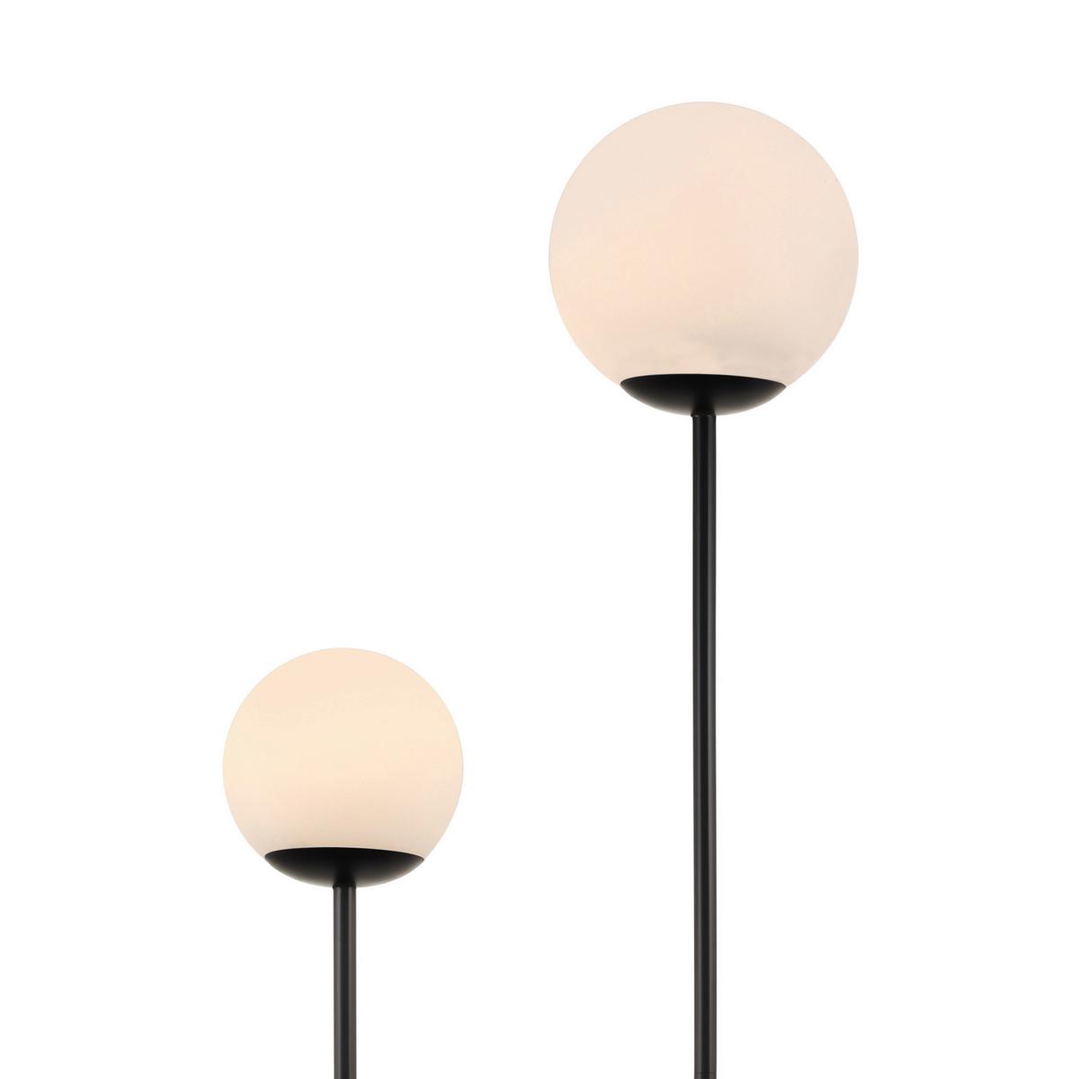 STOJACÍ LAMPA SEHR - bílá/černá, Moderní, kov/sklo (35/160cm) - Mömax