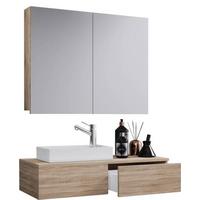 Badezimmer Gudas Sonoma Eiche B: 85 Cm - Weiß/Sonoma Eiche, MODERN, Keramik/Holzwerkstoff (85cm) - MID.YOU