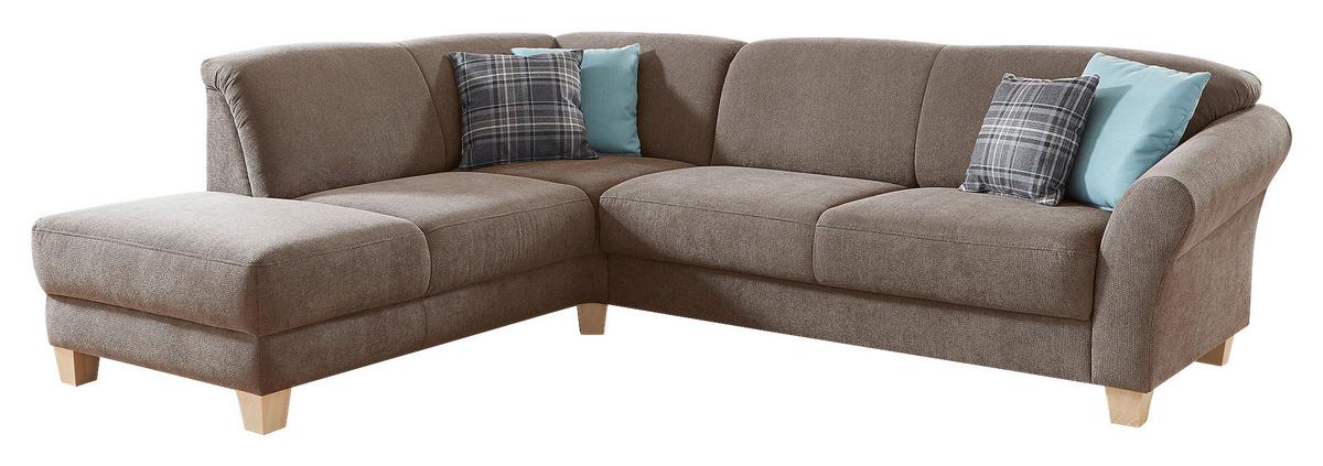 Ecksofa Gotland taupe mit Bettkasten, 212x257 cm - Taupe/Naturfarben, KONVENTIONELL, Textil (212/257cm) - Sit & More