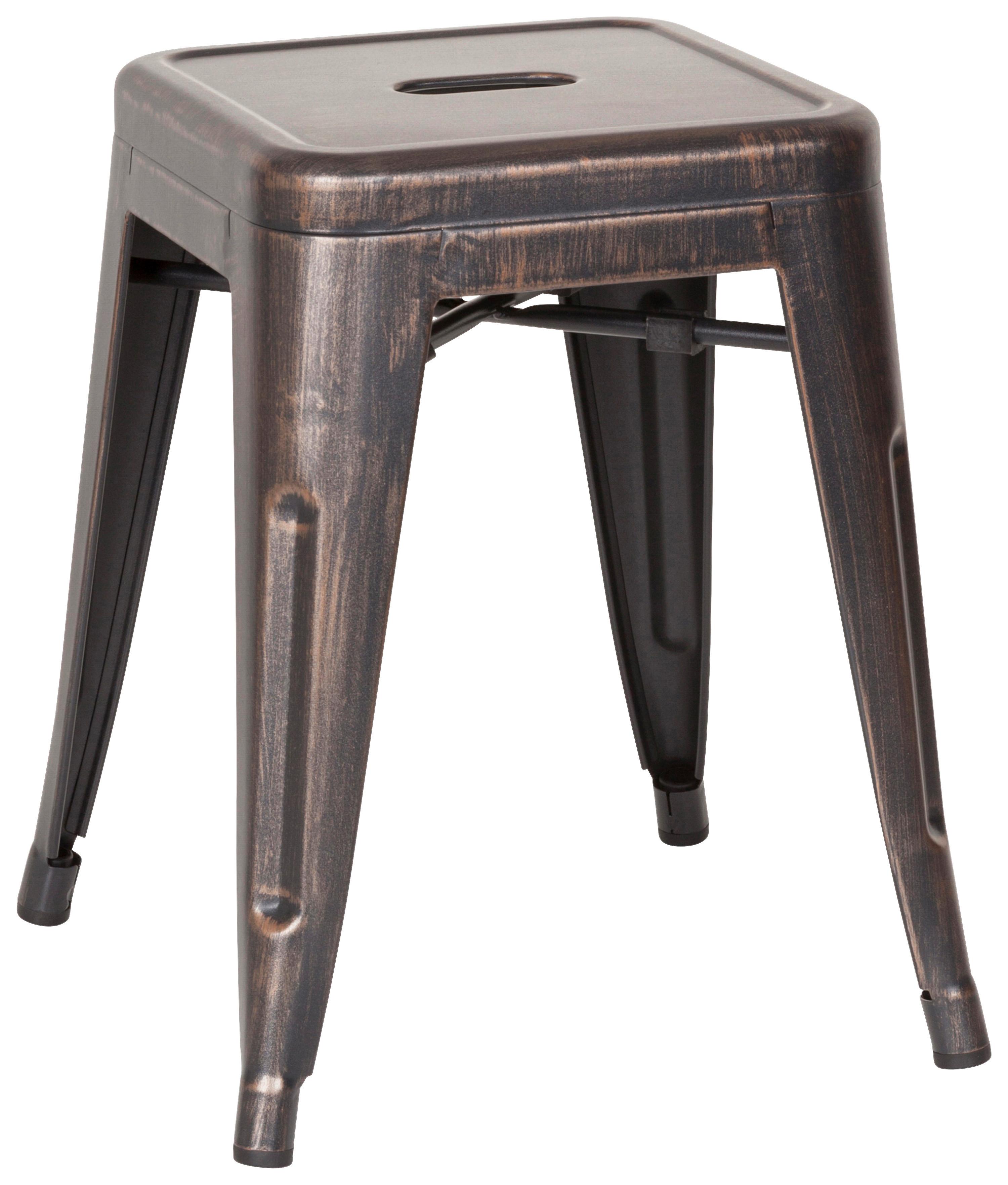 Hocker Vantaggio Stahl Schwarz/Golden H: 46 cm - Goldfarben/Schwarz, Basics, Metall (39/46/39cm) - MID.YOU