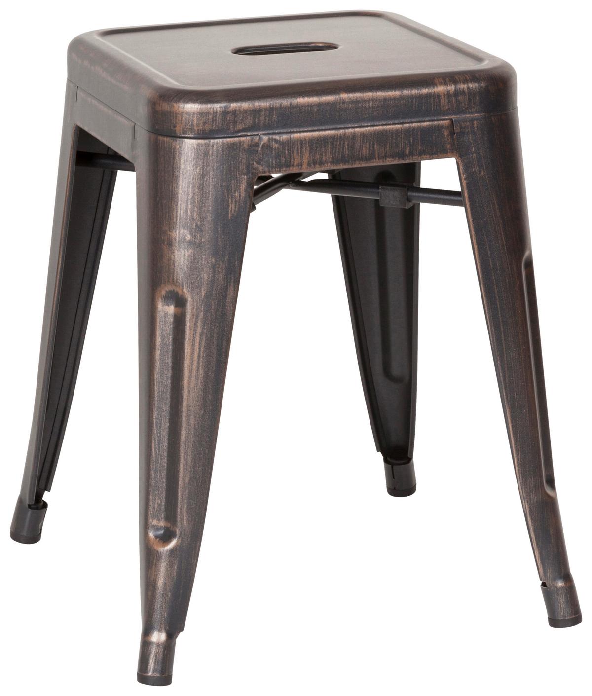 Hocker Vantaggio Stahl Schwarz/golden H: 46 Cm - Goldfarben/Schwarz, Basics, Metall (39/46/39cm) - MID.YOU