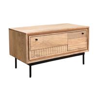SCHUHSCHRANK Naturfarben/Schwarz B: 85cm - Schwarz/Naturfarben, Design, Holz/Metall (85/45/40cm) - MID.YOU