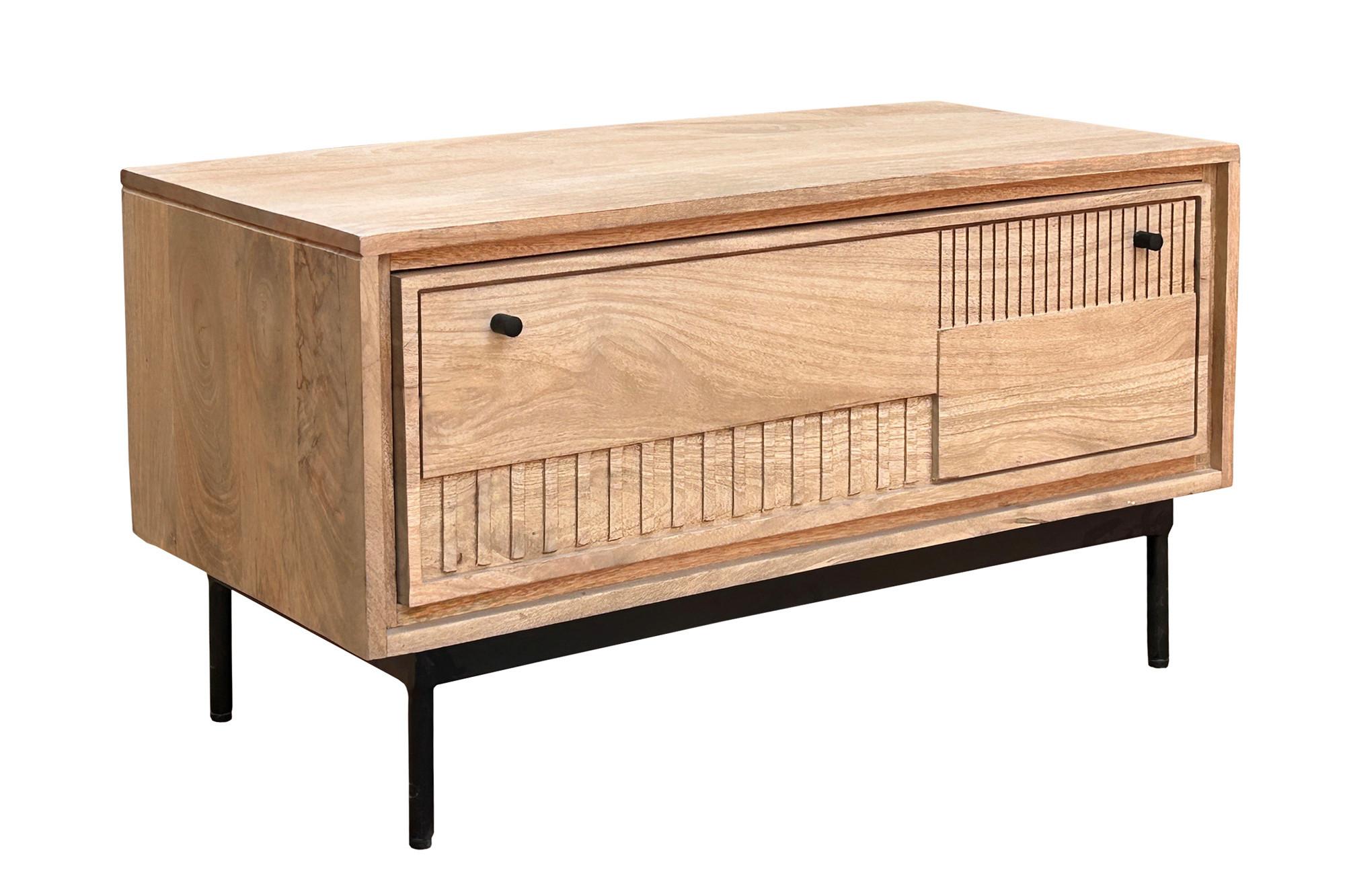 SCHUHSCHRANK Naturfarben/Schwarz B: 85cm