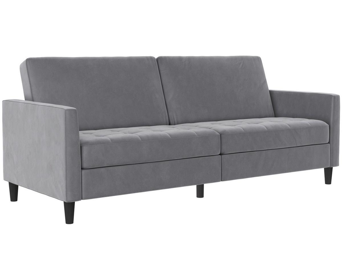 Schlafsofa Palermo Grau, mit Schlaffunktion - Schwarz/Grau, Basics, Textil (207/86cm) - Livetastic