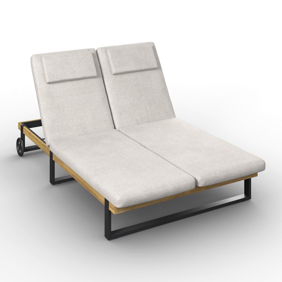 ZAHRADNÍ LEHÁTKO ELENYI - šedobéžová, Moderní, kov/dřevo (200/95/130cm) - Bessagi Garden