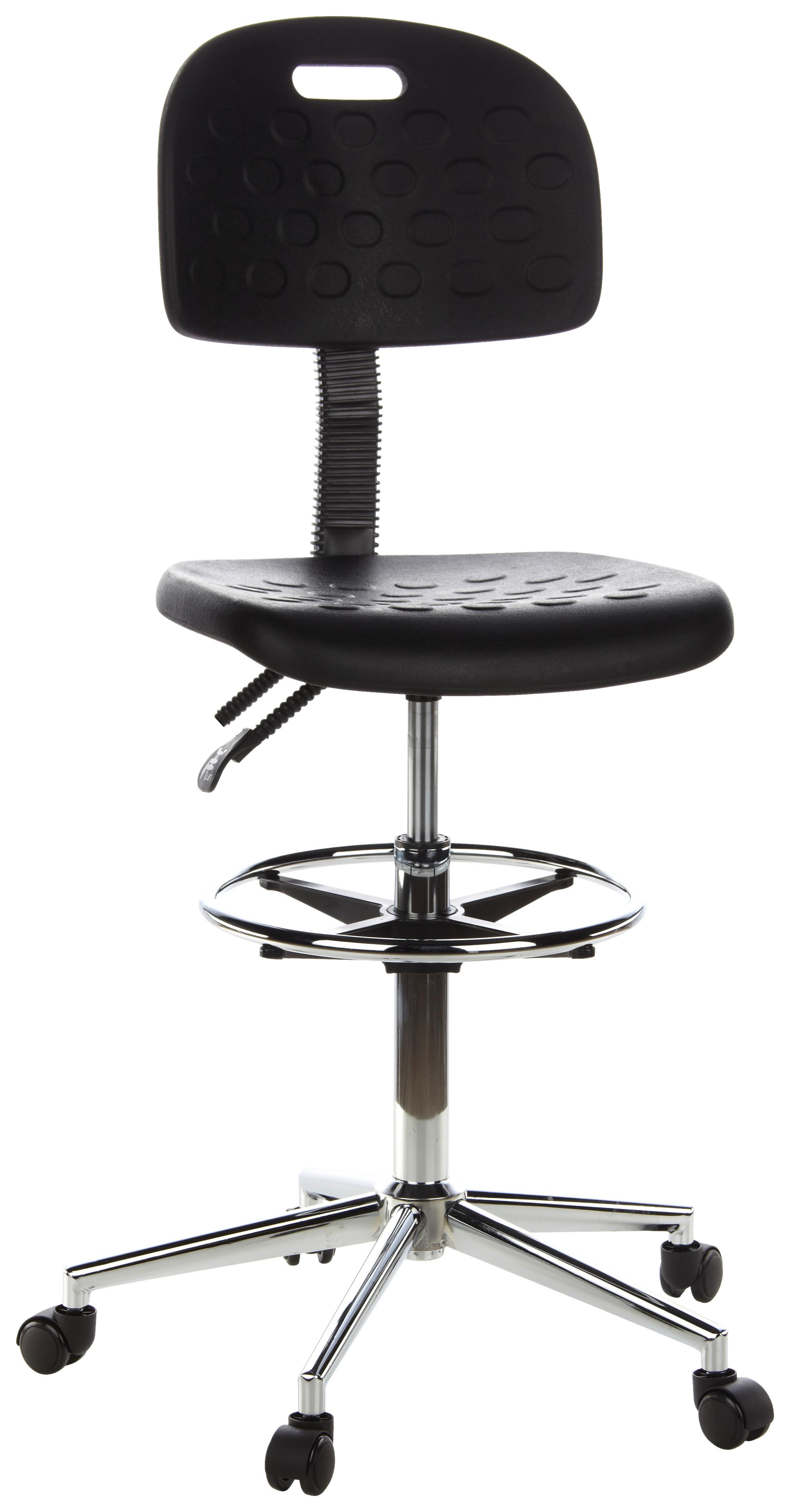 Bürohocker Top Work 23 Schwarz - Chromfarben/Schwarz, MODERN, Kunststoff/Metall (45/132/41cm) - MID.YOU
