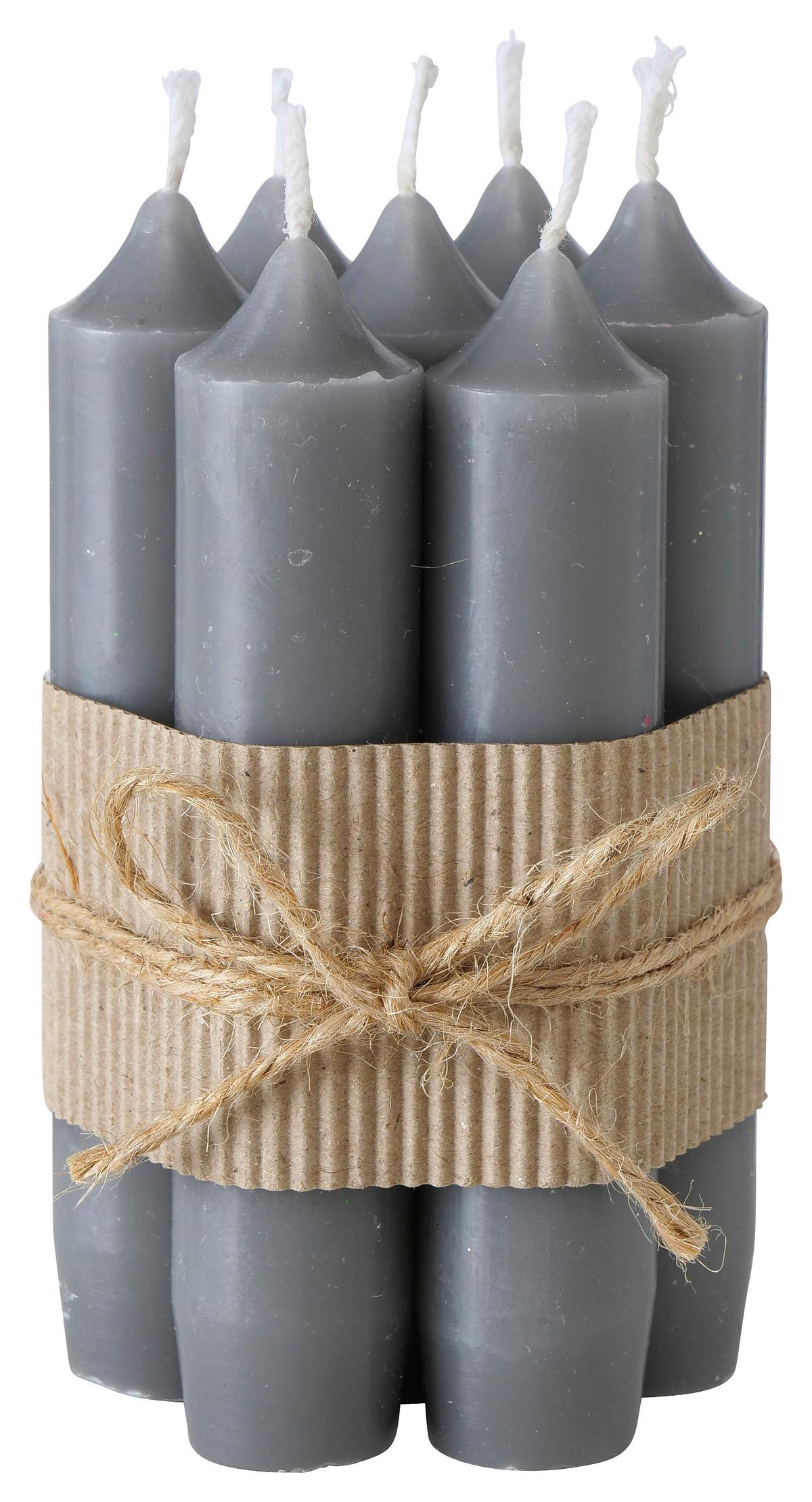 Sada dlouhých svíček Melia, 7 ks/bal. - šedá, Design, parafín (2,2/11cm) - Modern Living