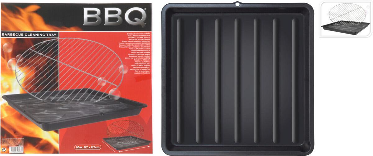 Grillreinigungstablett 67x67x6 cm - Schwarz, Basics, Kunststoff (67/67/6cm)
