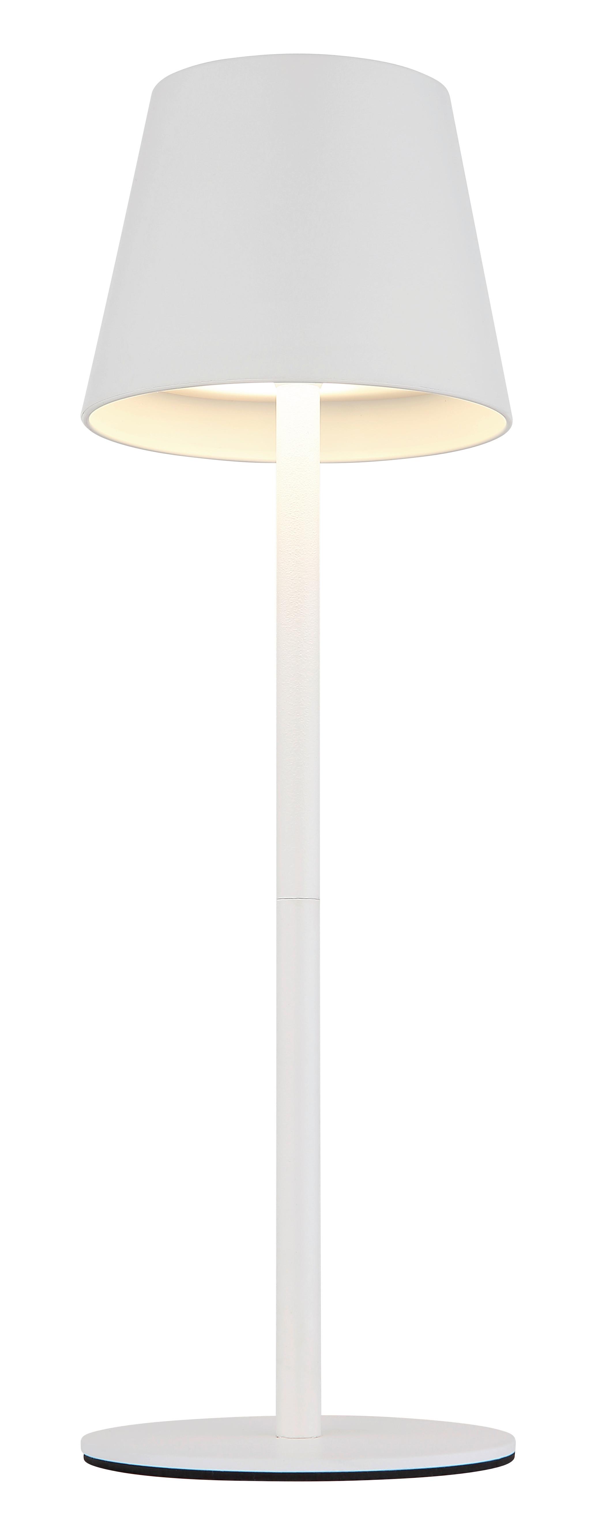 Akku-tischleuchte 58488w Verschlusslicht - Weiß, Design, Kunststoff/Metall (10,6/36cm) - Globo