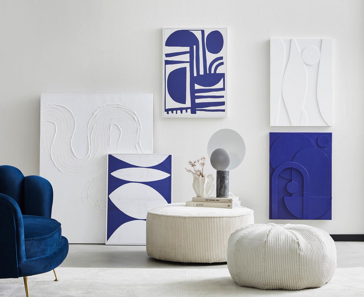 Hocker Borrby, Naturfarben D: 75 cm - Schwarz/Naturfarben, KONVENTIONELL, Textil (75/38cm) - MID.YOU