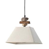 Hängeleuchte 4848/S - Weiß, Natur, Textil/Stein (30/25/110cm)