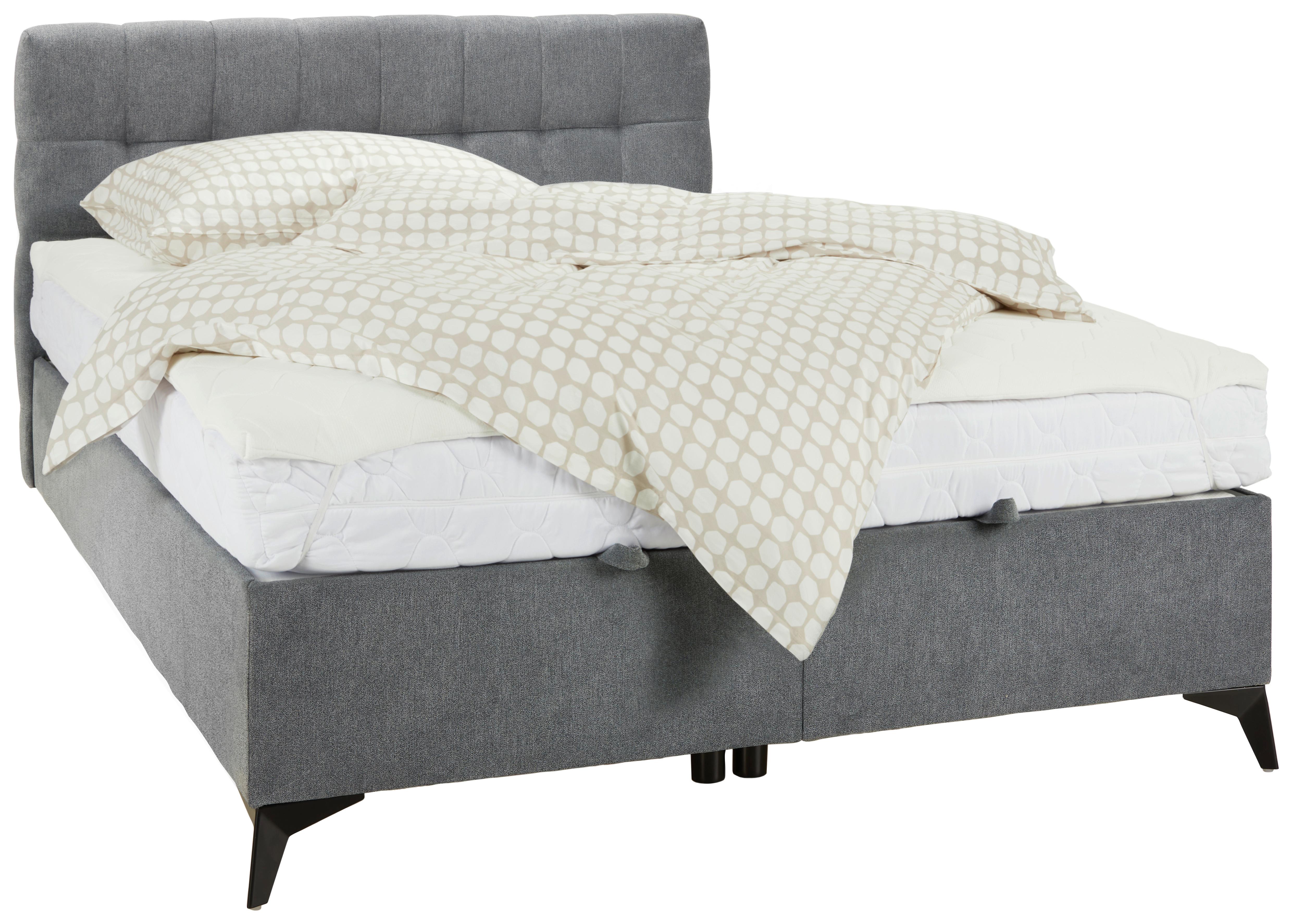 Kontinentální postel MAGIC, 140x200cm,šedá - šedá/černá, Konvenční, kov/kompozitní dřevo (140/200cm)