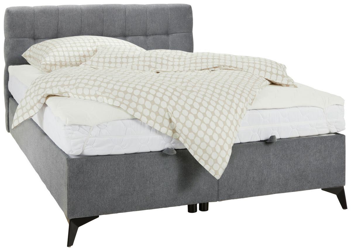 Kontinentálna posteľ MAGIC, 140x200cm,sivá - čierna/sivá, Konventionell, kov/kompozitné drevo (140/200cm)