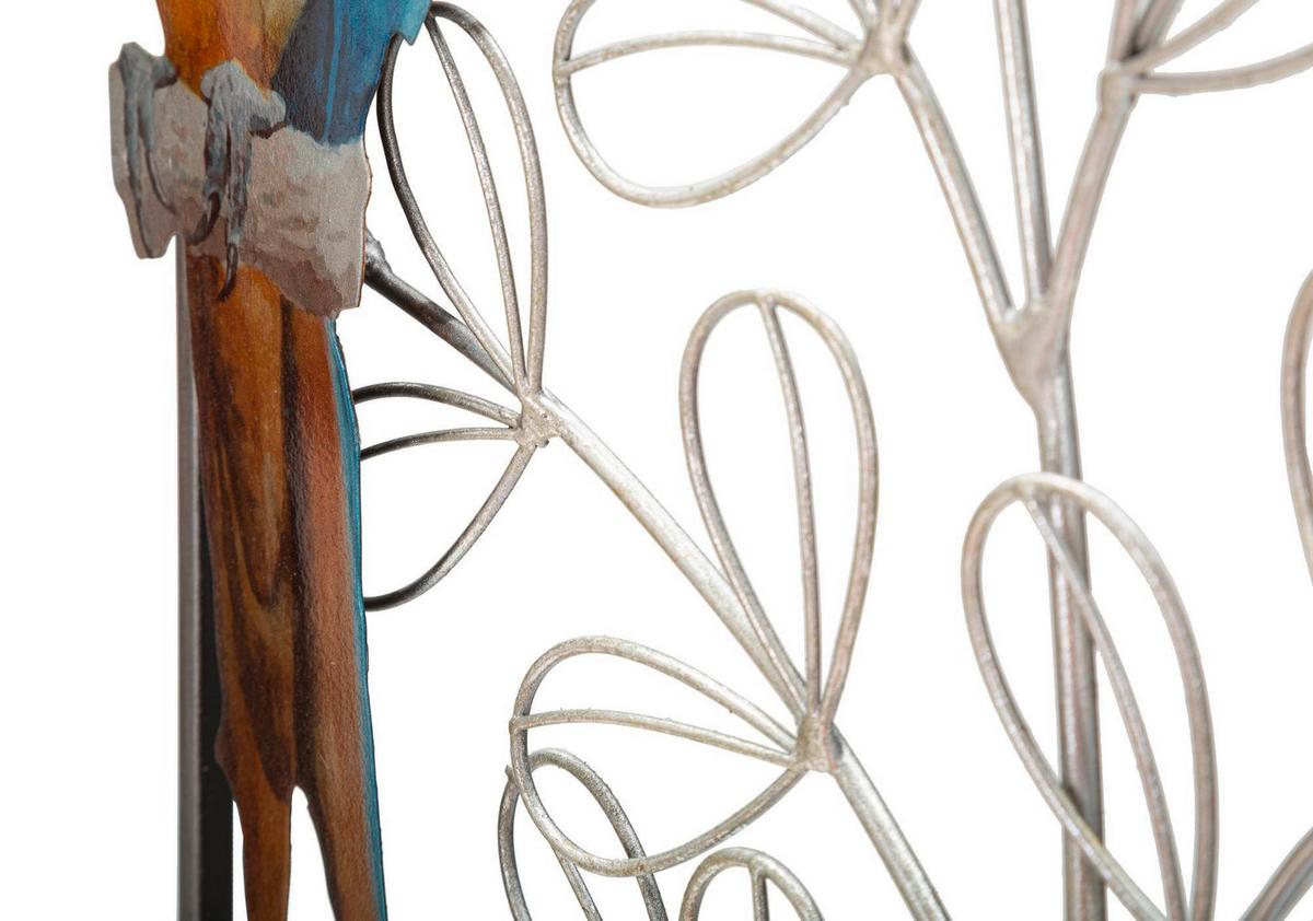 Wanddeko Parrot Blau, Gelb, Grau B: 28,6 Cm - Blau/Gelb, Basics, Metall (28.60/74.30/2.5cm)