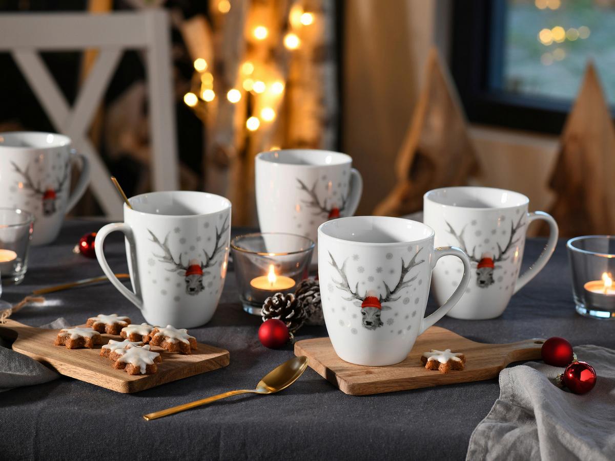 Kaffeebecherset Luna Hirsch 6--Teilig., Weiß - Weiß, Basics, Keramik - Creatable