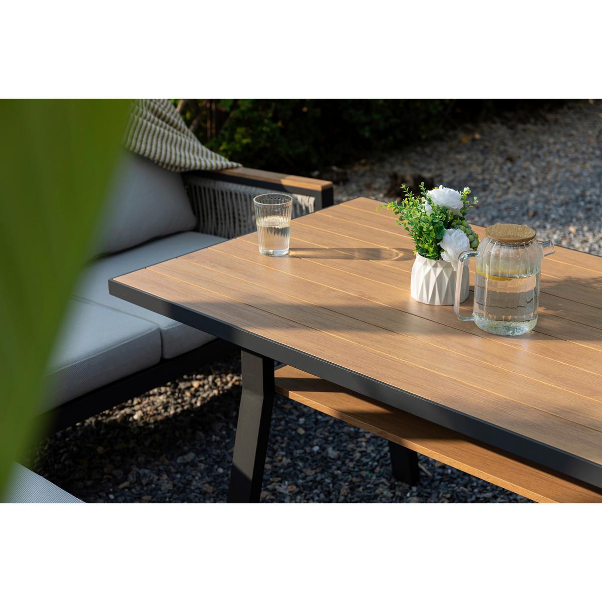 DINING-LOUNGESET CANORA - Ecru/Anthrazit, MODERN, Textil/Metall - Gardenson