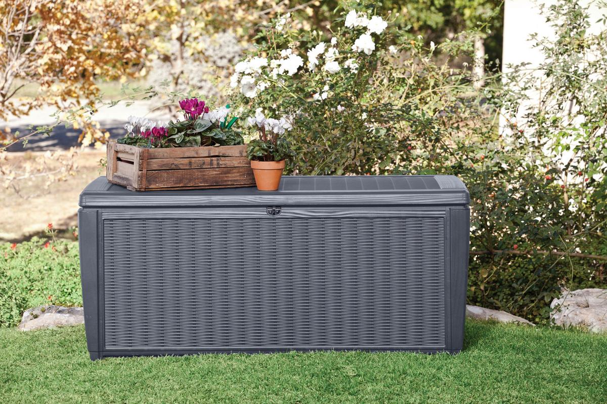 Kissenbox 987746 - Anthrazit, MODERN, Kunststoff (145/64/73cm) - Gardenson