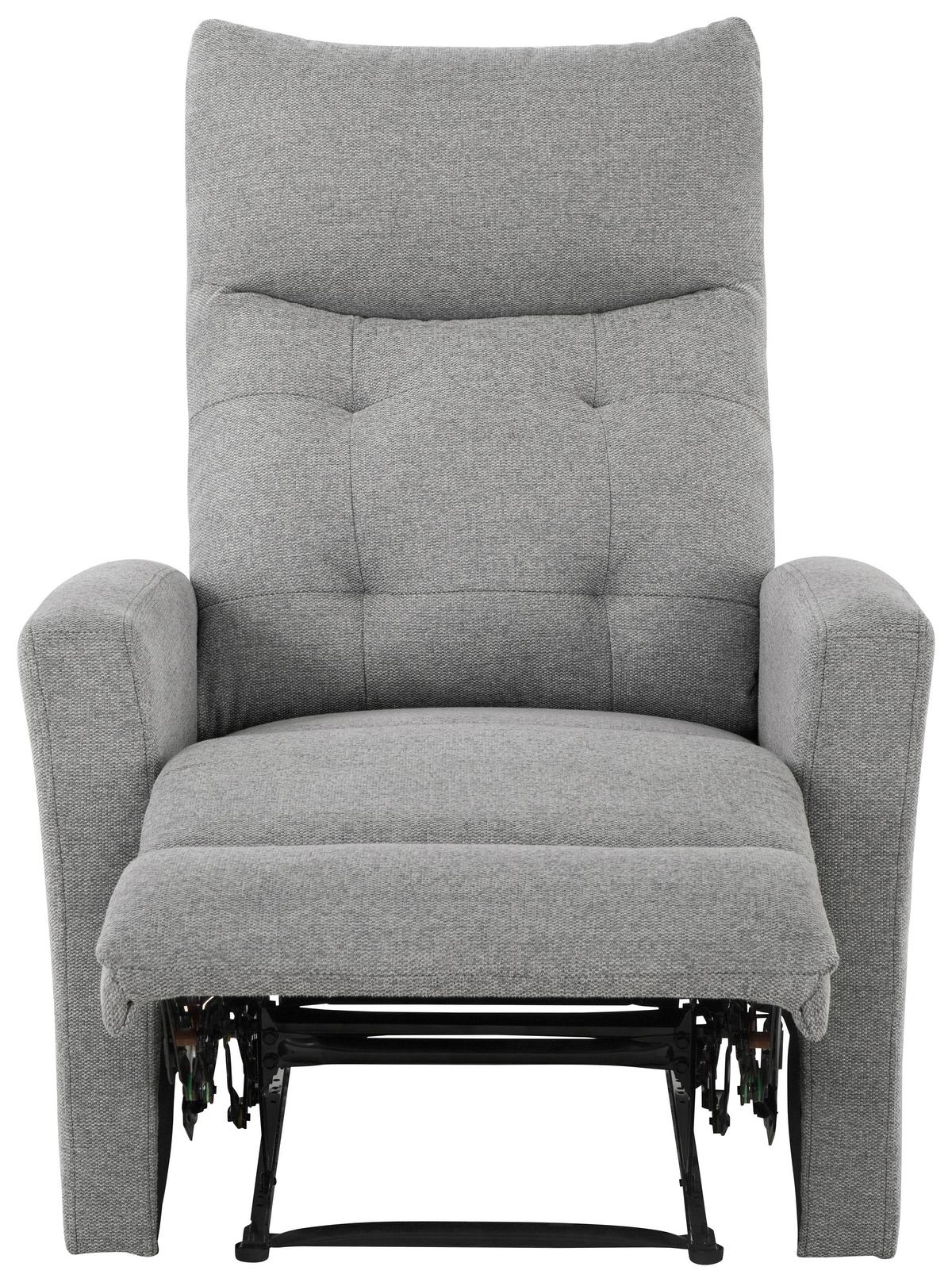 Sitzgarnitur 3-tlg. Nuvia Mit Relaxfunktion Grau - Schwarz/Grau, Design, Textil - Livetastic