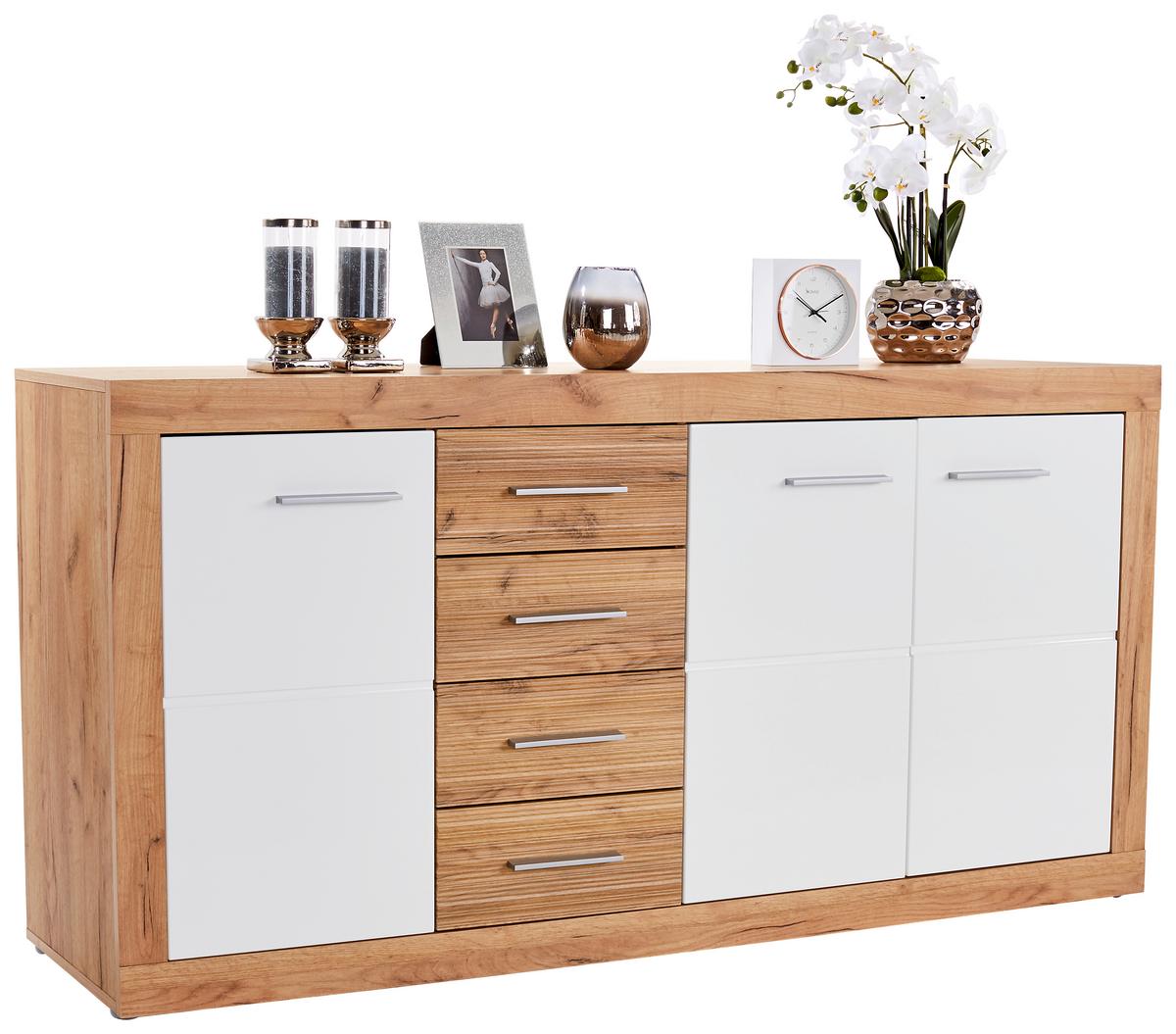 Kommode B 178,6cm Malta, Kraft Eiche Dekor/Weiß - Eichefarben/Weiß, MODERN, Holzwerkstoff (178,6/86/39,9cm)