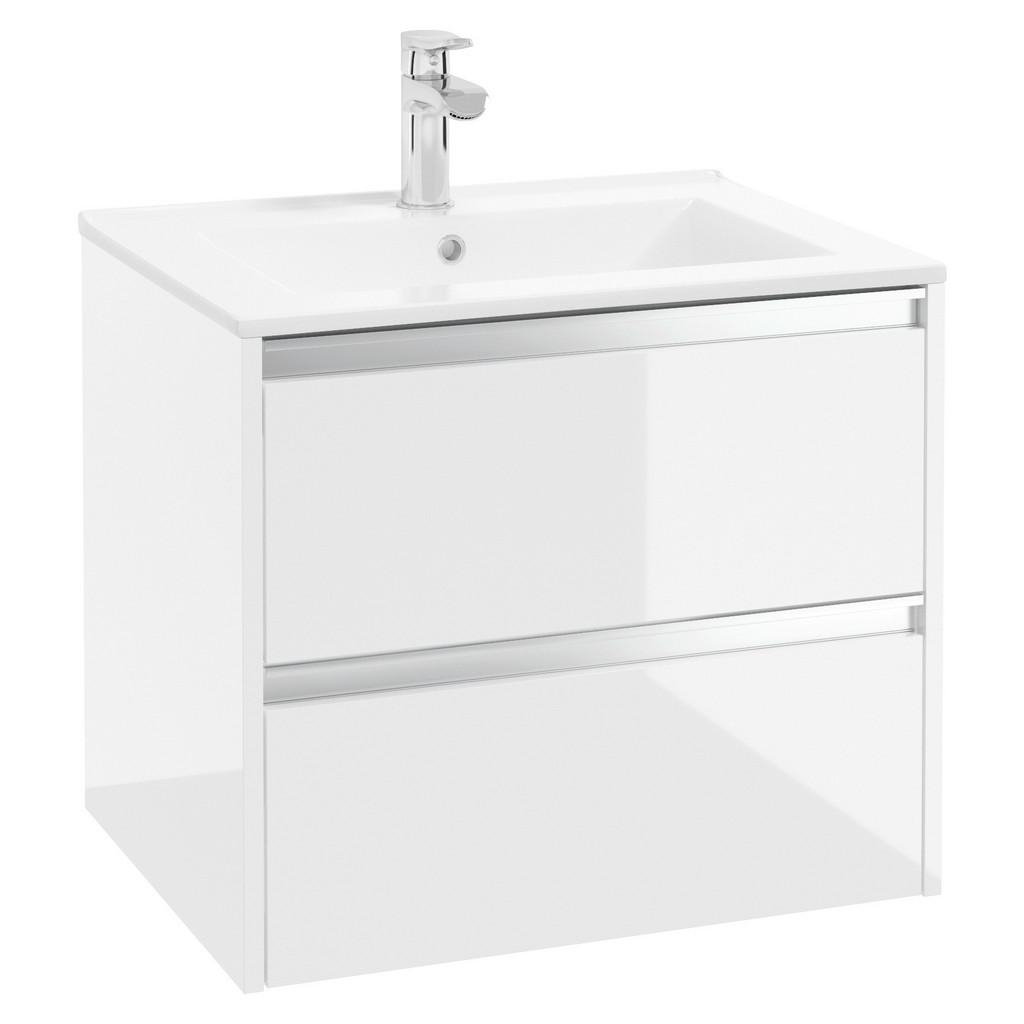 Waschbecken mit Unterschrank Nena B: 60 cm Weiß