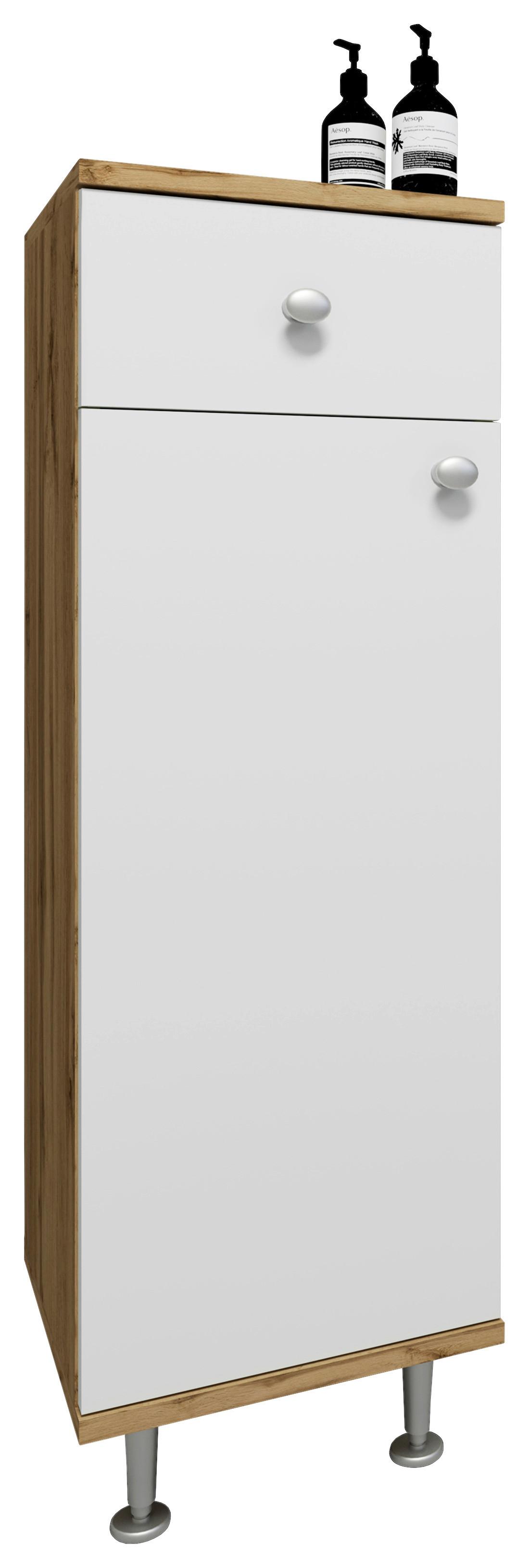 Unterschrank Nilosi - Honigeiche/Silberfarben, MODERN, Holzwerkstoff (30/95/30cm) - MID.YOU