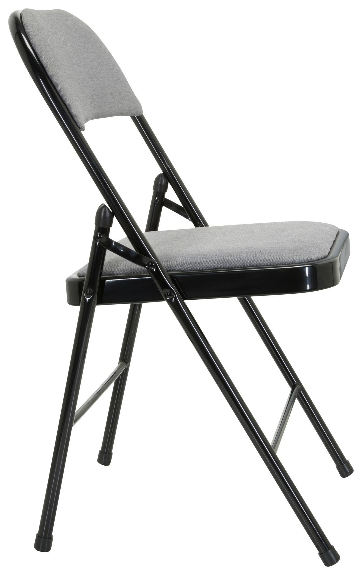 Klappstuhl Tudela II Schwarz/Hellgrau - Hellgrau/Schwarz, Basics, Textil/Metall (44/80/49cm) - MID.YOU