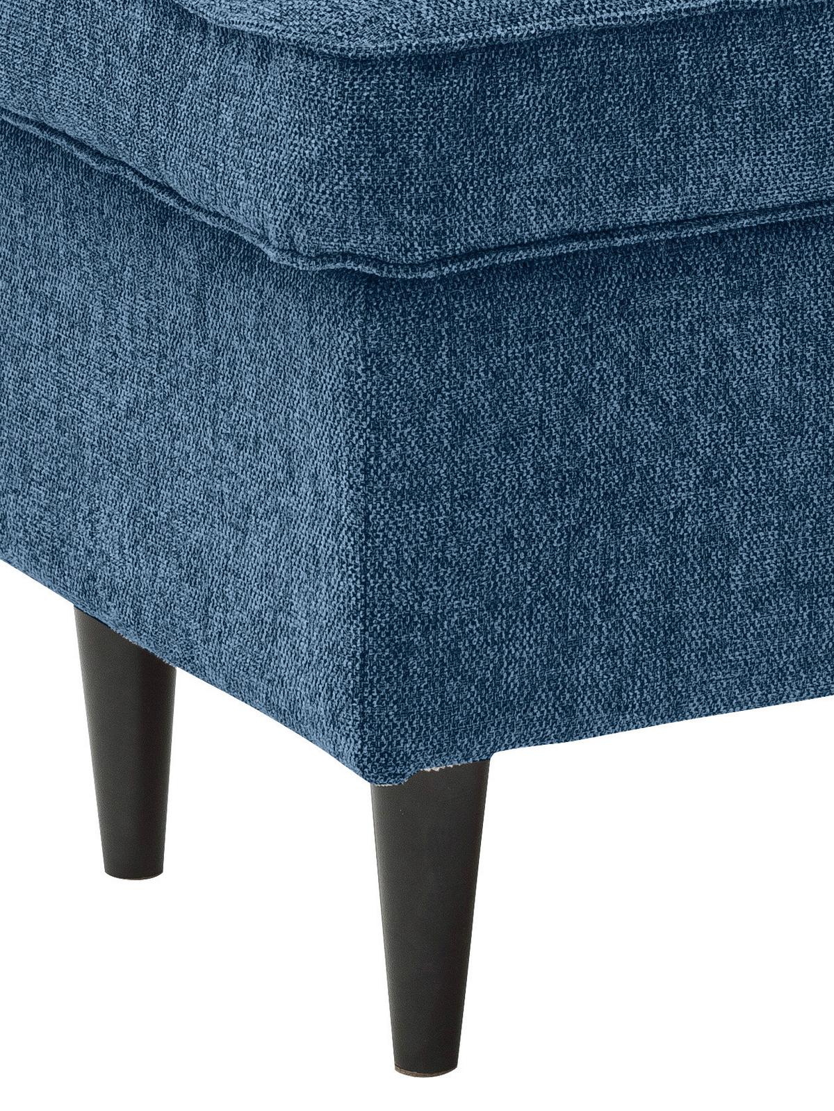 Hocker Oskar - Schwarz/Dunkelblau, Basics, Holzwerkstoff/Textil (63/43/42cm) - MID.YOU