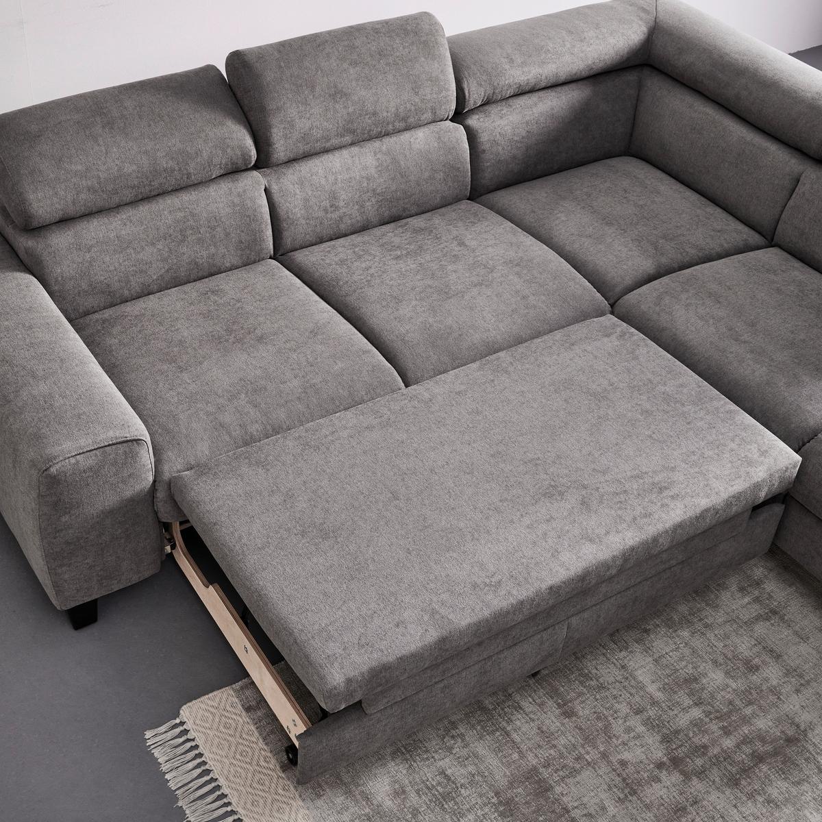 Sedací souprava Malibu tmavě šedá - tmavě šedá, Moderní, dřevo/textil (249/72/207cm) - Bessagi Home