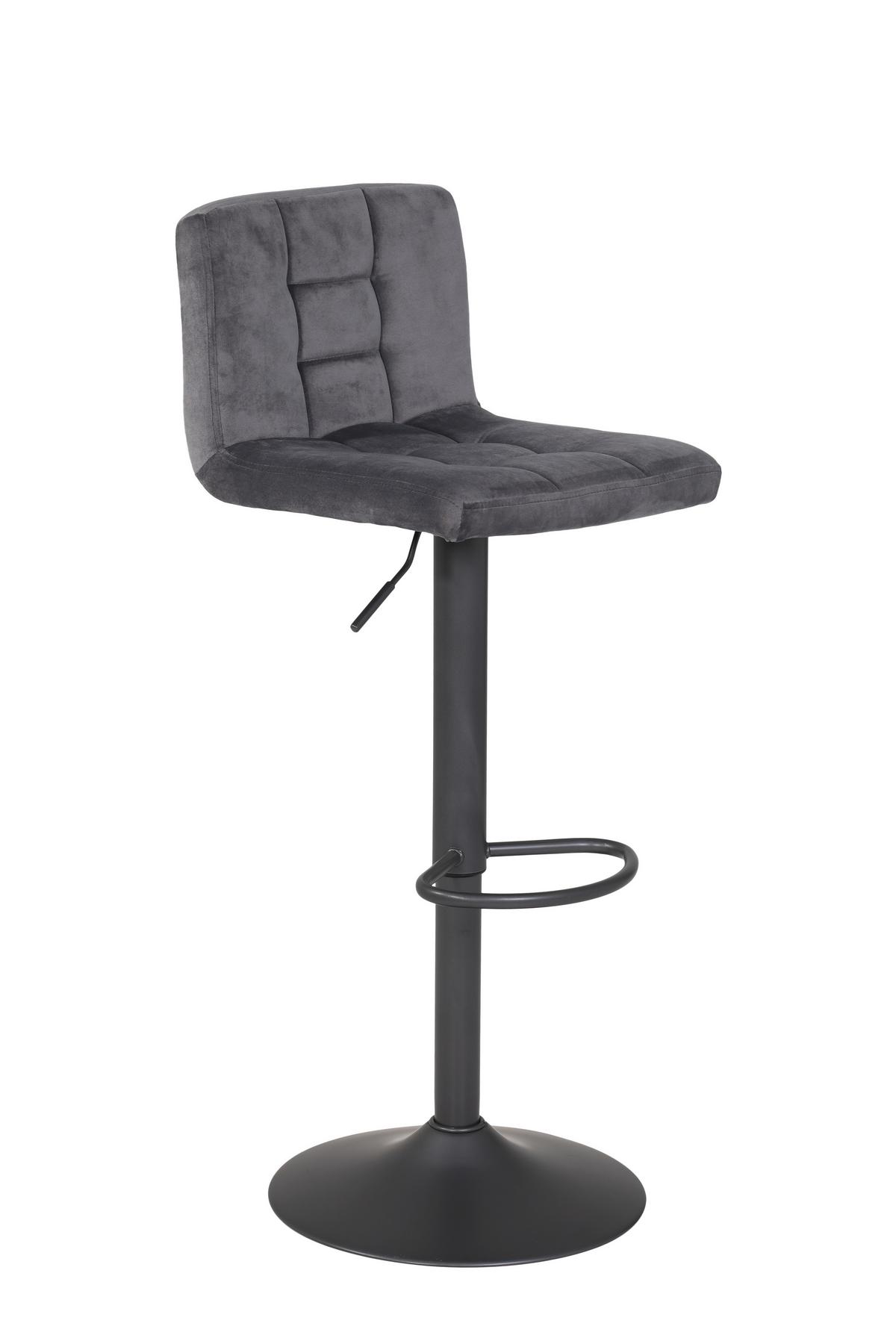 Barhocker-Set höhenverstellbar Amanda Grau - Dunkelgrau/Grau, MODERN, Textil/Metall (40/85/48cm) - MID.YOU