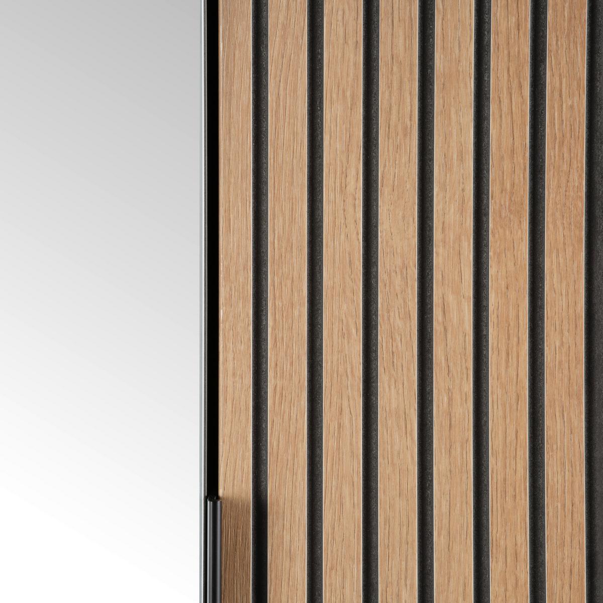 Garderobenschrank Clever Anthrazit B: 55,5 cm - Eichefarben/Anthrazit, MODERN, Glas/Holzwerkstoff (55,5/193/38cm)