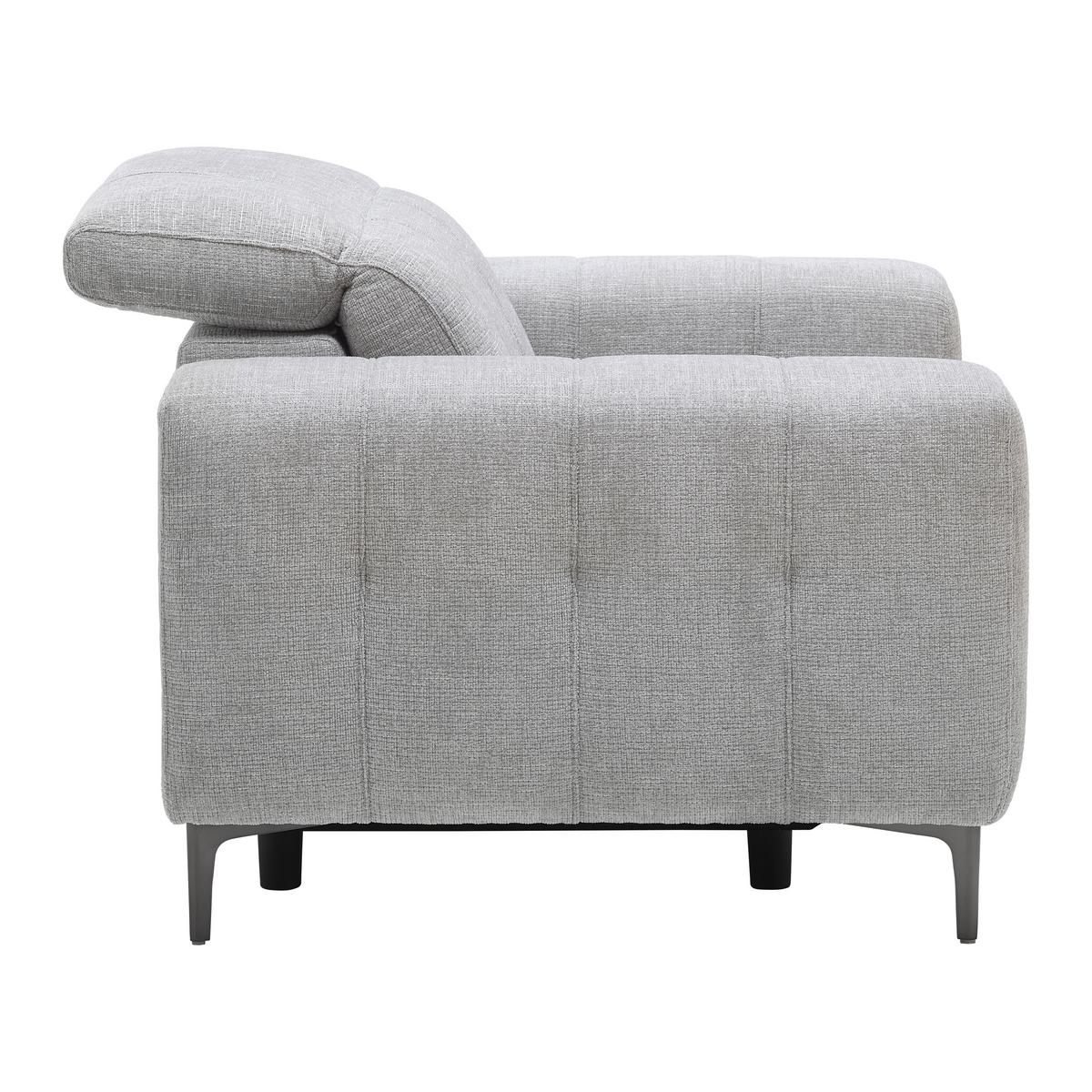 Kreslo ALVARO, sivý zamat, relax.funkcia - sivá/tmavosivá, Modern, kov/drevo (115/79/109cm) - Mömax