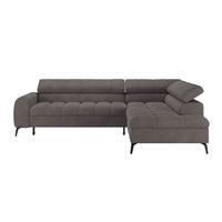 Ecksofa Volf Rechts New Graphitfarben, S: 261x203 cm - Dunkelgrau/Schwarz, Trend, Kunststoff/Textil (261/203cm)