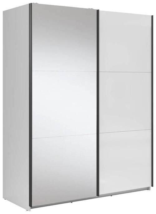 Schwebetürenschrank 153,5cm Tetrix Weiß Hochglanz