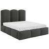 Polsterbett Bero Boucle Grau, Lf: 180x200 Cm - Buchefarben/Schwarz, Trend, Holz/Textil (180/200cm)
