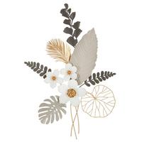 Wanddeko Bouq Goldfarben, Grau, Weiß B: 71cm - Goldfarben/Weiß, Basics, Metall (71/96.5/4cm)
