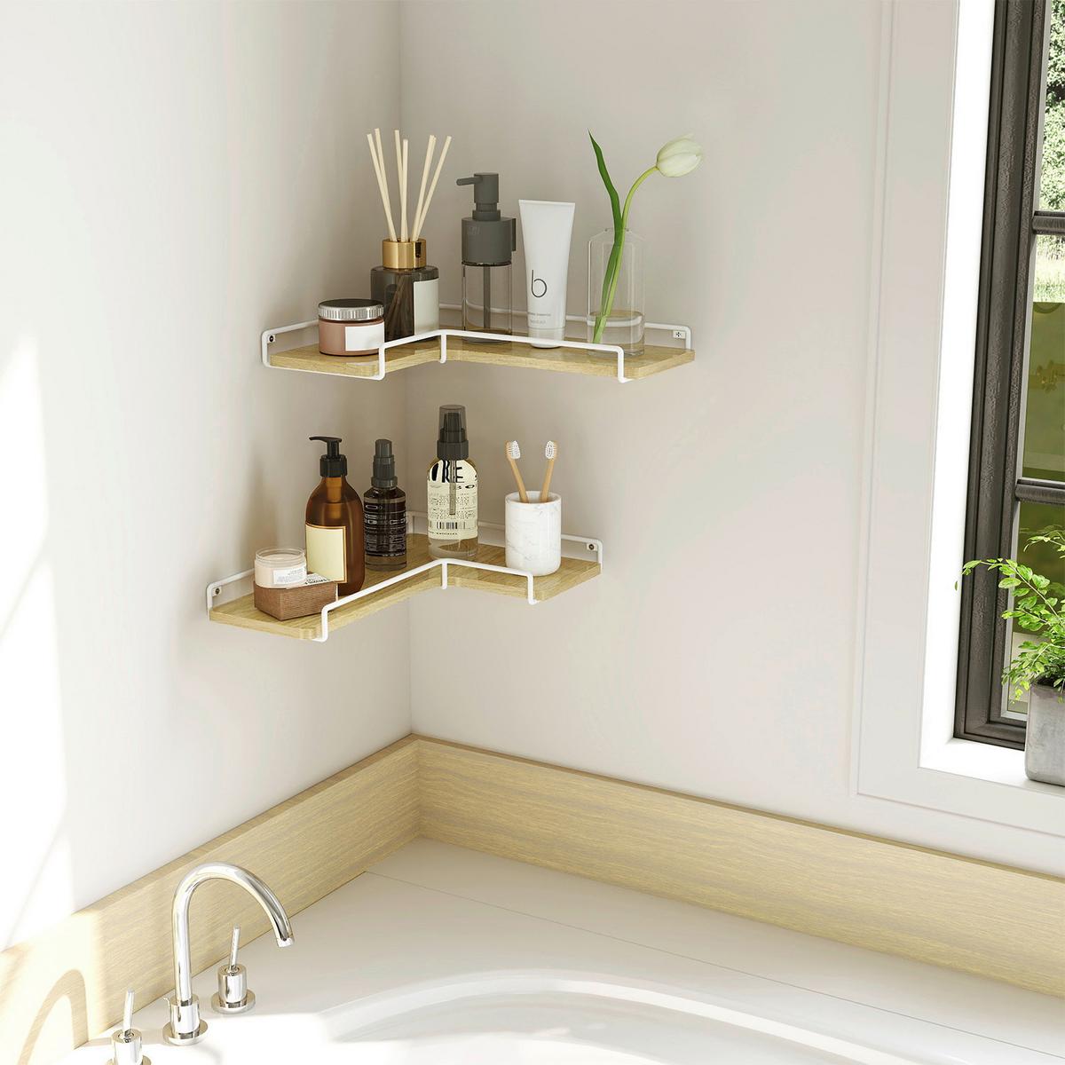 WANDBOARDSET CORNER SHELF - Eichefarben/Weiß, MODERN, Holzwerkstoff/Metall (40/4/29cm) - MID.YOU