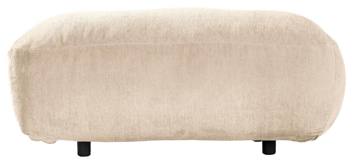 Hocker Fluffy, Creme B: 112 Cm - Creme/Schwarz, MODERN, Textil (112/46/65cm) - Trendmanufaktur