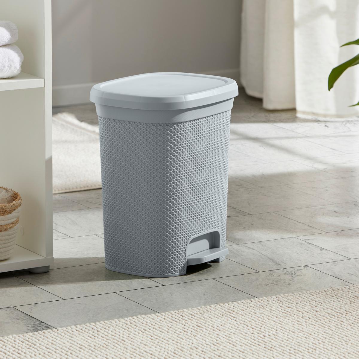 Szemetesvödör Denise Kb. 15l - világosszürke/fekete, Konventionell, műanyag (25,8/31,3/37,3cm) - Luca Bessoni