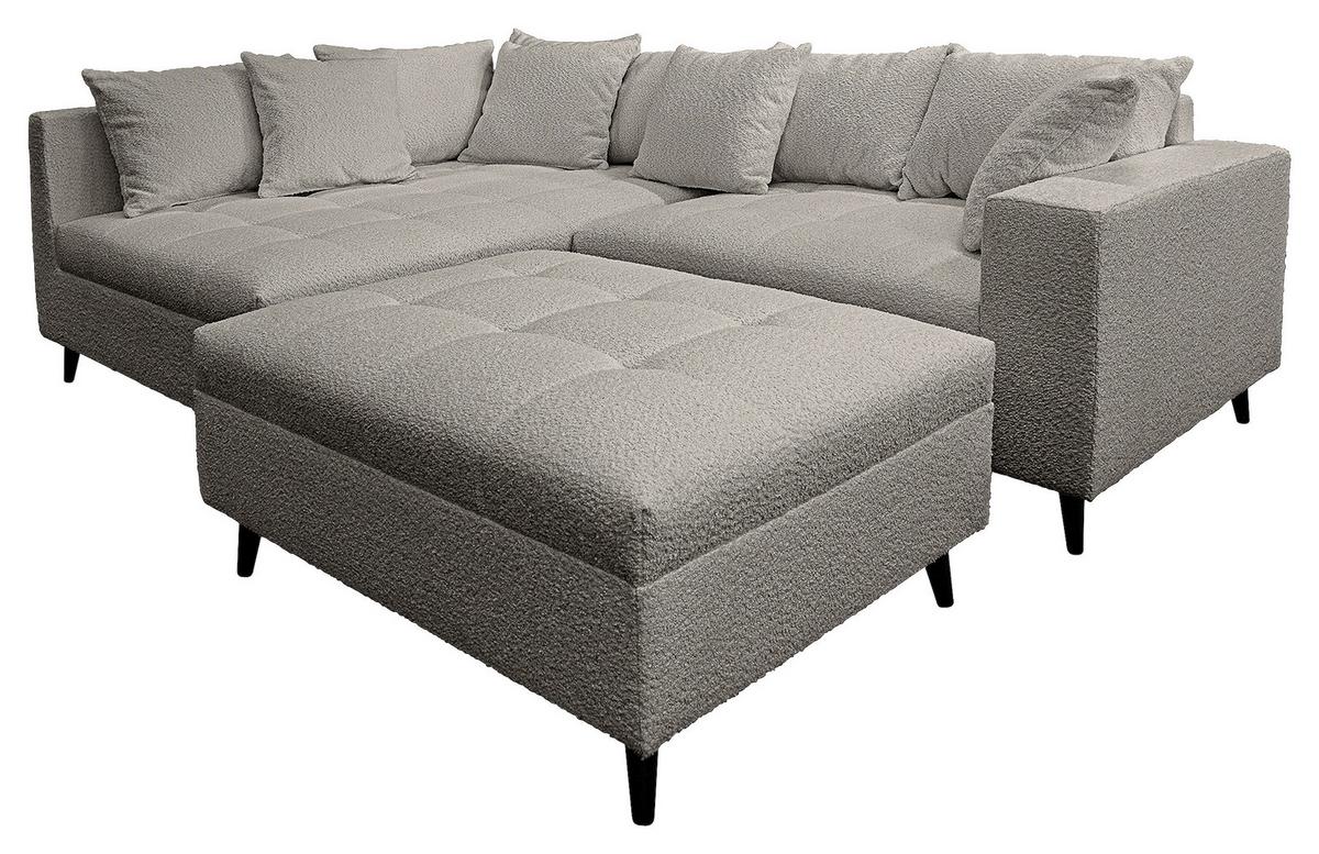 Ecksofa Pruno Dunkelgrau S: 174x247 Cm - Dunkelgrau/Schwarz, Design, Textil (174/247cm) - MID.YOU
