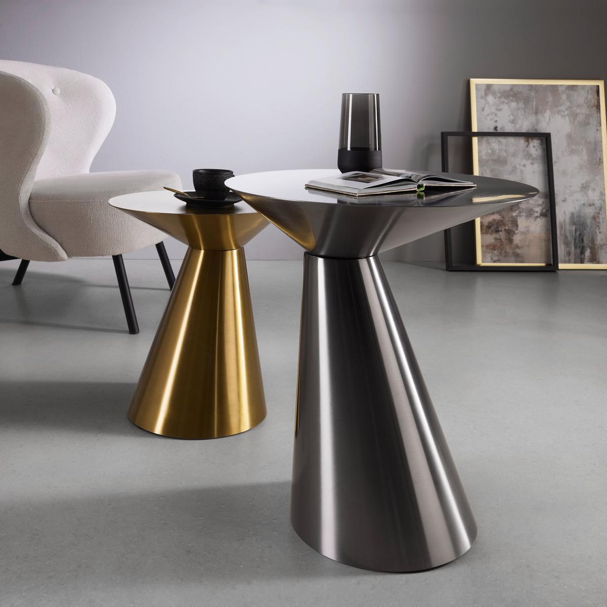 PRÍRUČNÝ STOLÍK KACY -TREND- - čierny chróm, Romantik / Landhaus, kov (50/54.5cm) - Premium Living