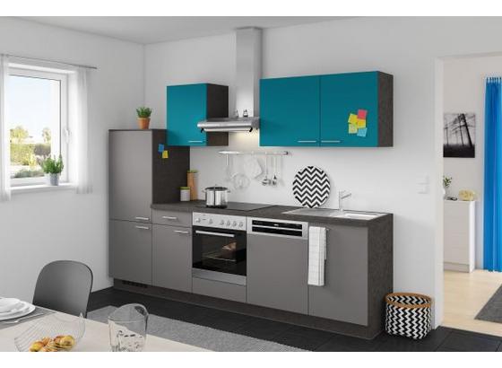 Küchenzeile Win/plan 280 cm Anthrazit/türkis - Türkis/Anthrazit, MODERN, Holzwerkstoff (280cm) - Express Küchenzeile Win/plan 280 cm Anthrazit/türkis - Türkis/Anthrazit, MODERN, Holzwerkstoff (280cm) - Express