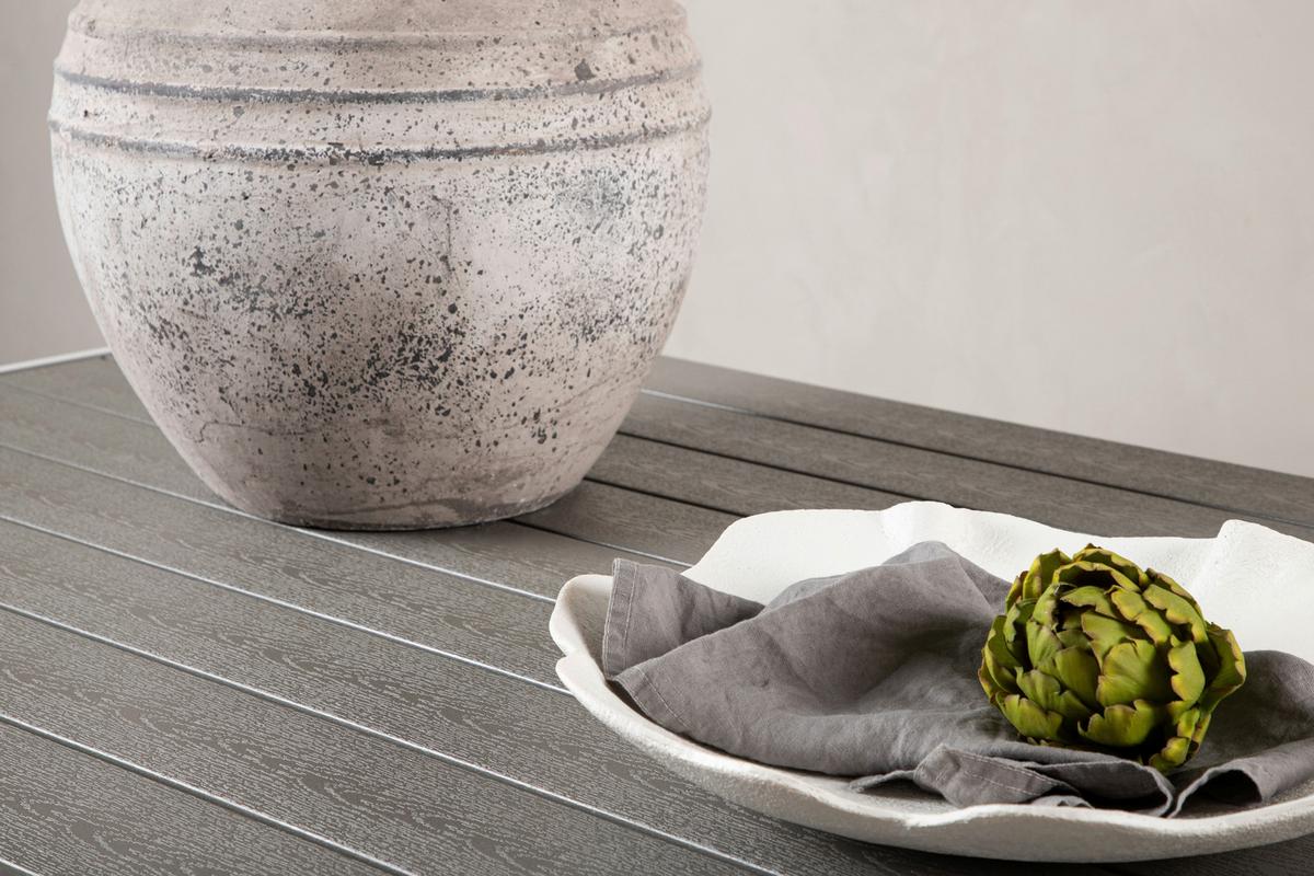 Gartentisch Break Aluminium L: 150cm - Weiß/Grau, KONVENTIONELL, Holz/Metall (150/90/75cm) - Gardenson