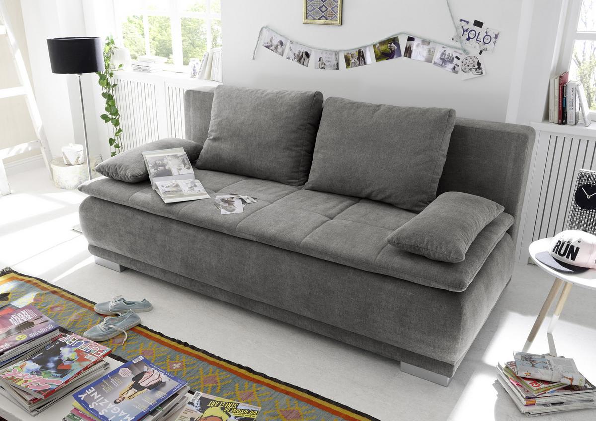Rozkladací pohovka Luigi šedá - šedá/barvy stříbra, Moderní, kompozitní dřevo/textil (208/93/105cm) - MID.YOU