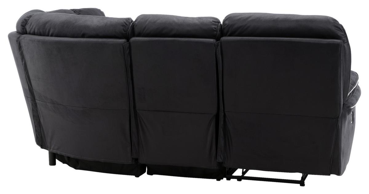 Ecksofa Saranda - Schwarz, Design, Textil (338/338cm) - Livetastic