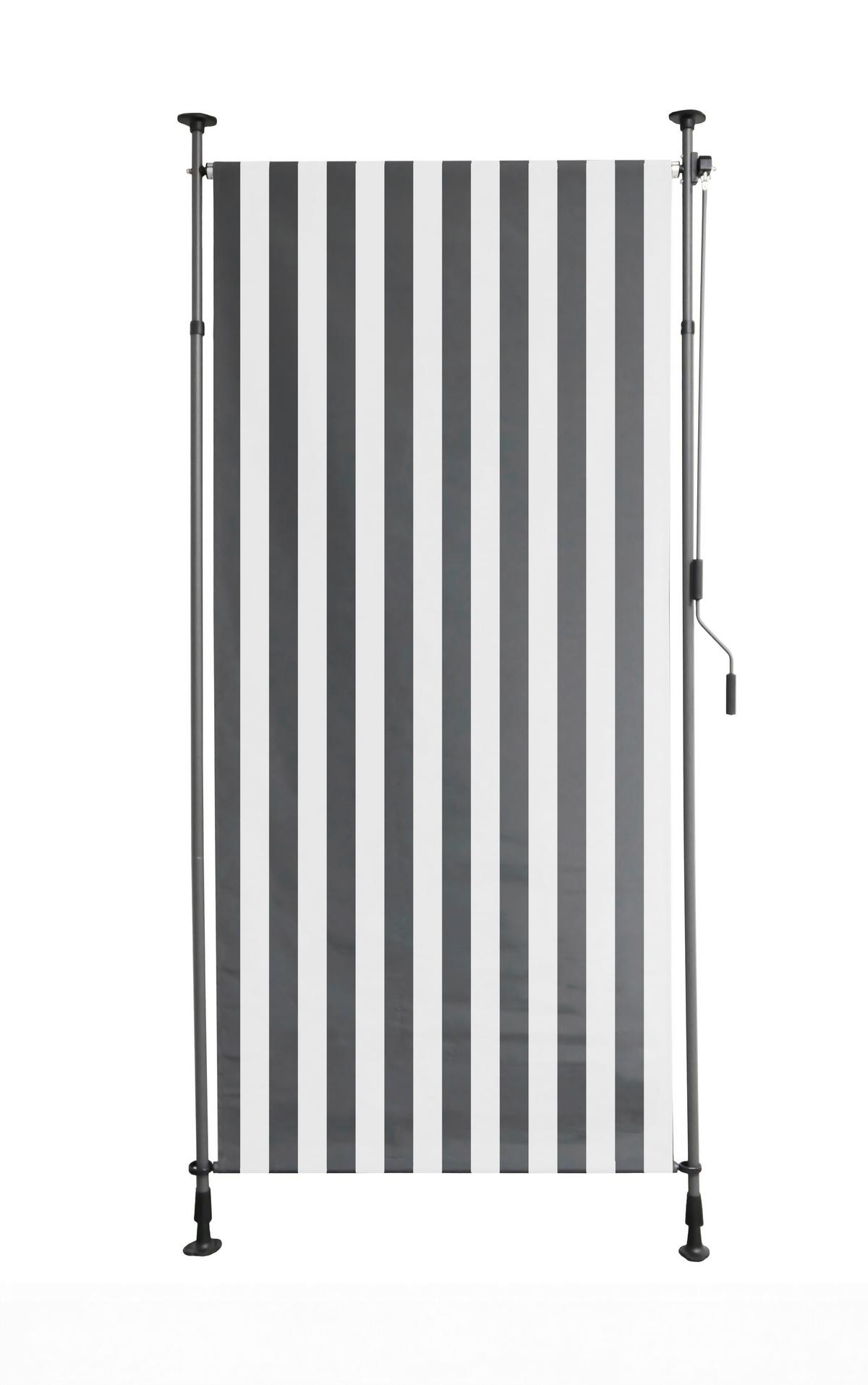 Klemm-Sichtschutz 1,20 M × 2,70 M - Grauweiß/Weiß, MODERN, Kunststoff/Metall