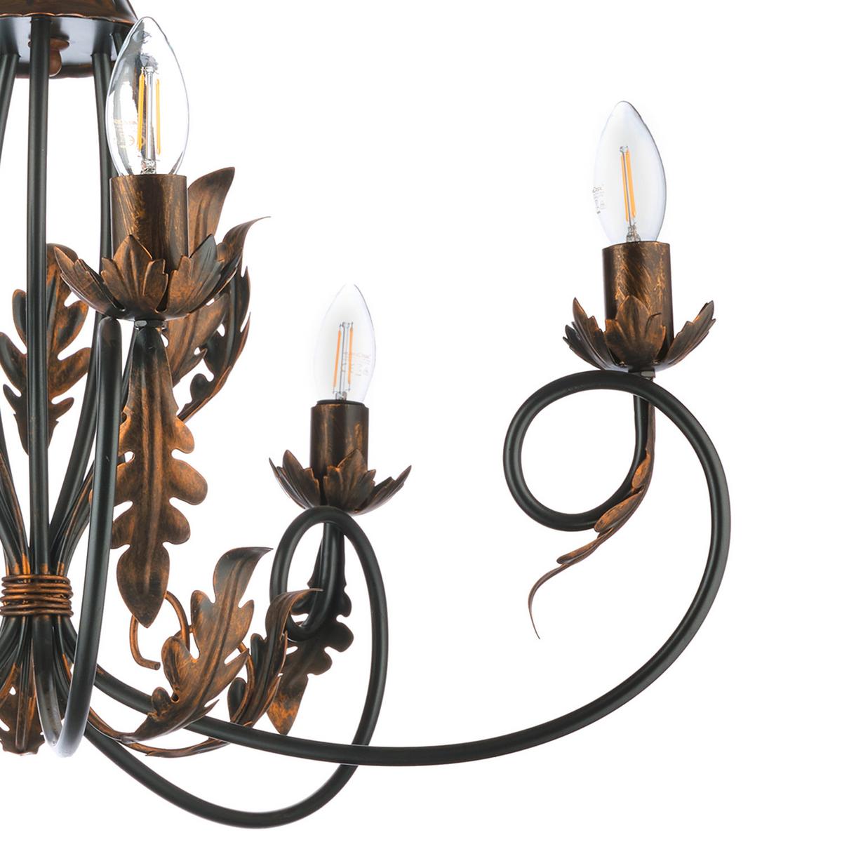 Kronleuchter Gretel Bronzefarben L: 65 cm - Bronzefarben, KONVENTIONELL, Metall (65/65/110cm)
