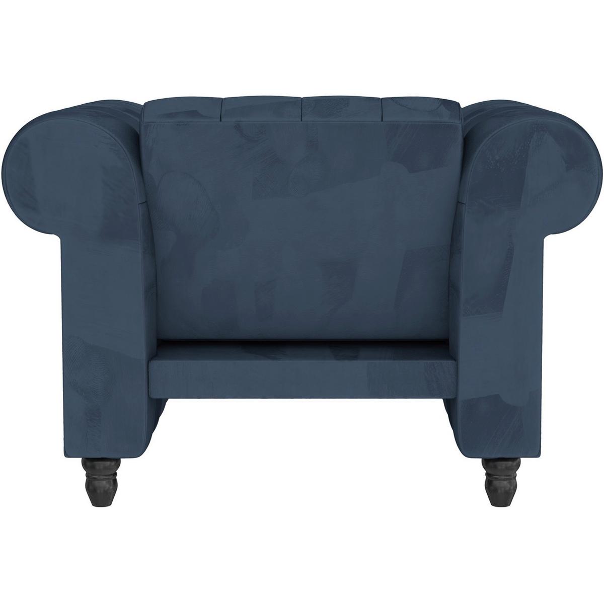 Sessel Firenze Blau, Relaxfunktion - Blau/Schwarz, Basics, Textil (111/83cm) - Livetastic
