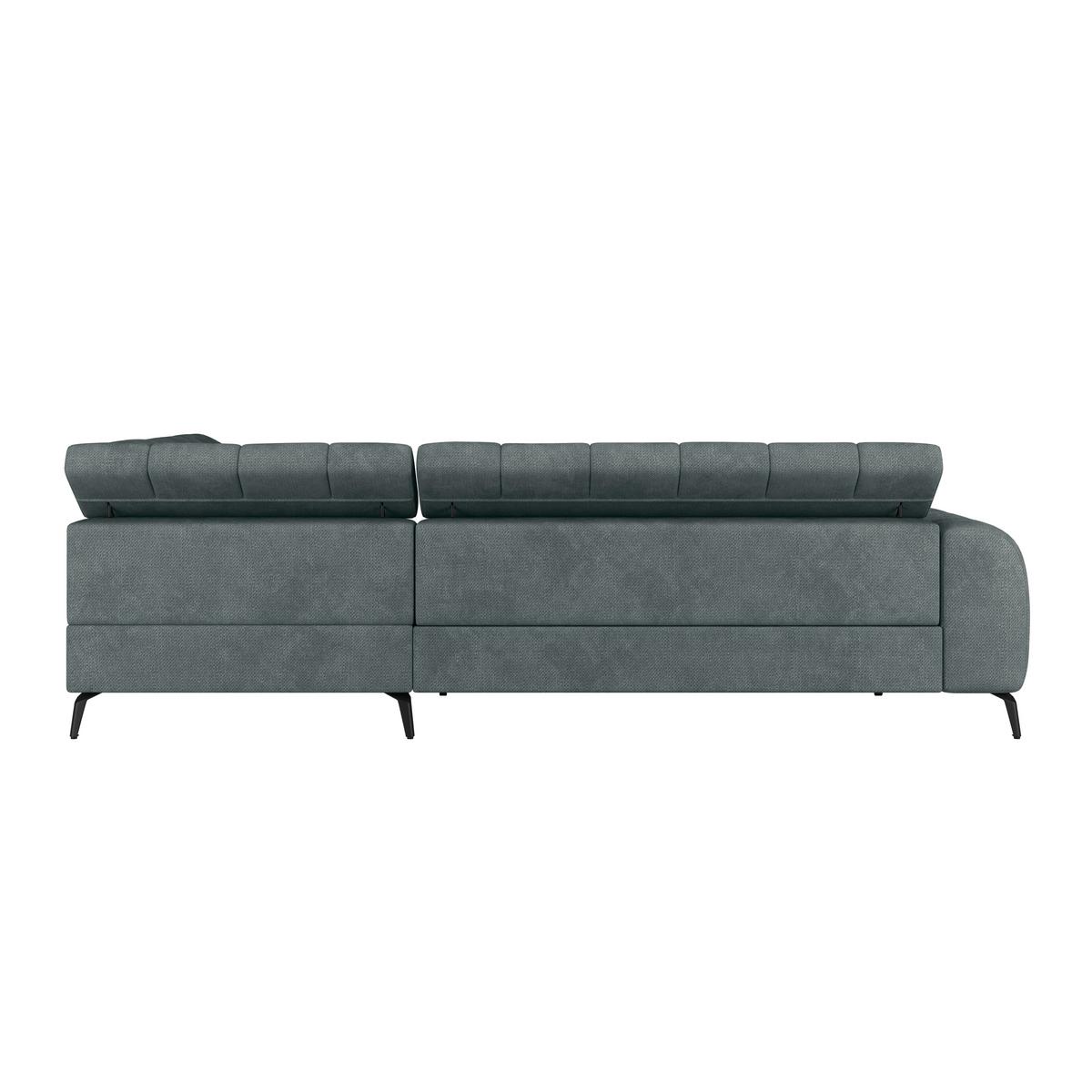 Ecksofa Volf Rechts New Grau, S: 261x203 cm - Schwarz/Grau, Trend, Kunststoff/Textil (261/203cm)